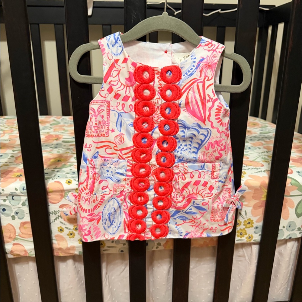 Lilly Pulitzer NWT Baby Lilly Shift Resort White Lil Sun Sea Sand Size 3-6 month